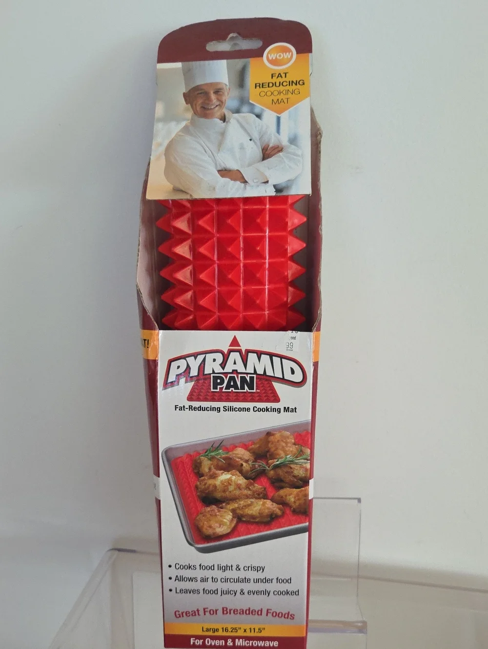 As Seen On TV Pyramid Pan Red Silicone Pyramid Cooking Mat